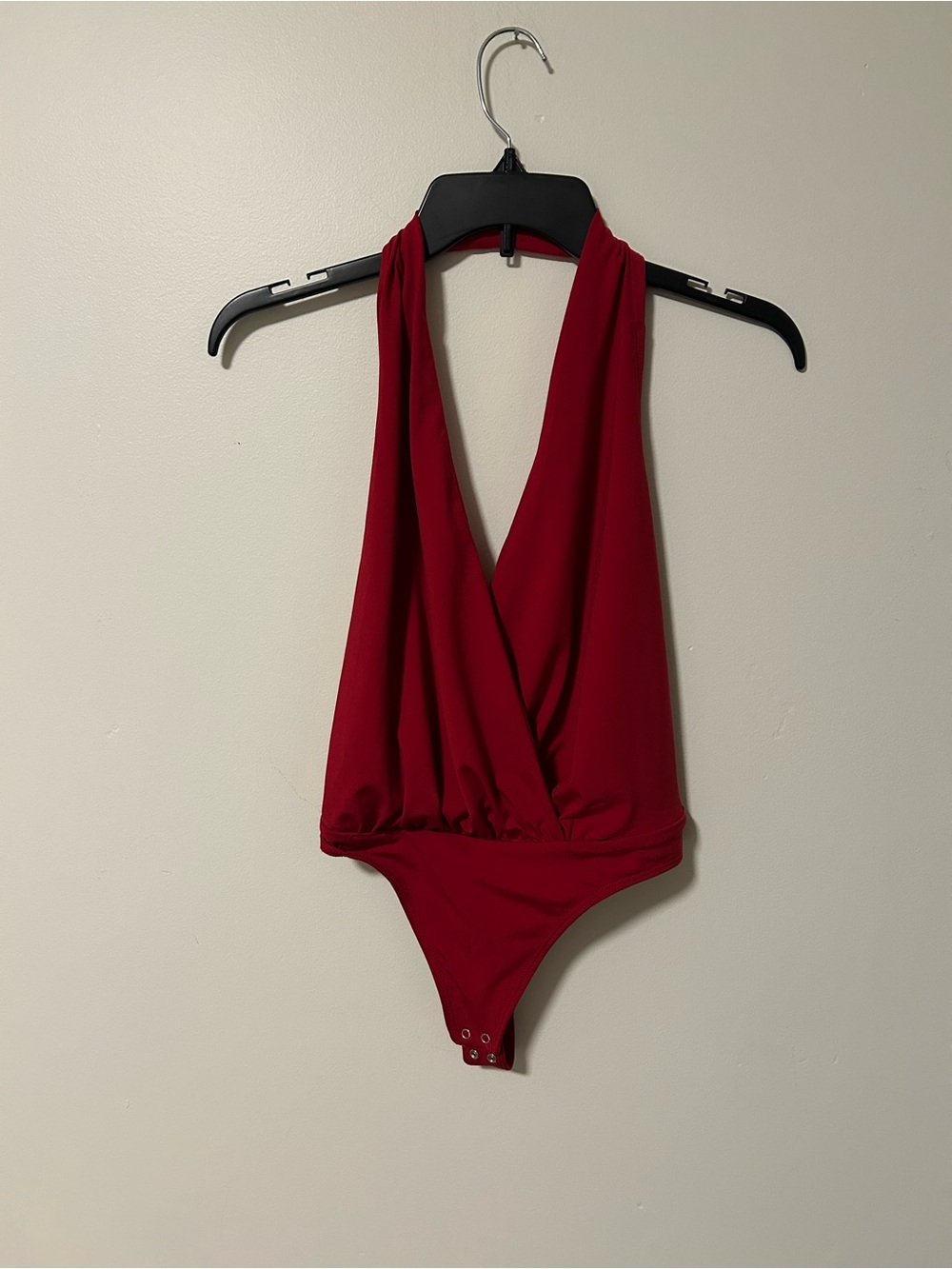 Garage Red Halter One-Piece Bodysuit